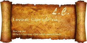 Levius Cipriána névjegykártya